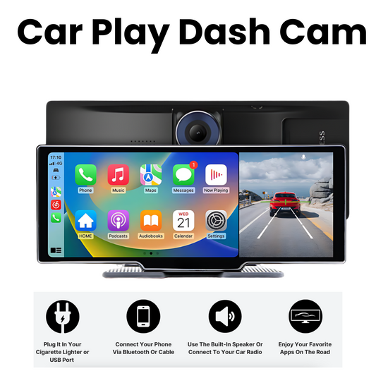 My Car Tablet 4K Dual Lens Car DVR Dash Cam with Wireless CarPlay