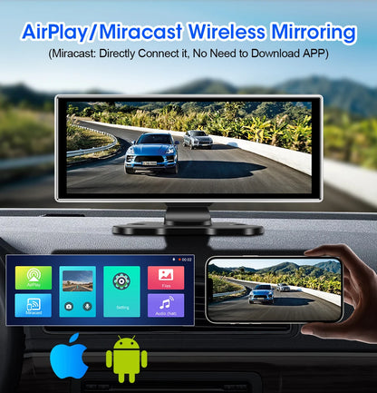 My Car Tablet 4K Dual Lens Car DVR Dash Cam with Wireless CarPlay